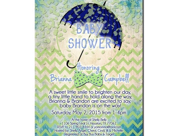 Baby Shower Invitation, Printable Digital Invitation, Baby Boy Shower Invitation, Boy Shower Invitation