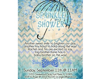 Baby Sprinkle Invitation, Baby Boy Sprinkle, Baby Shower Invites, Baby Boy Shower Invitation, Printable Digital Invitation, Sprinkle