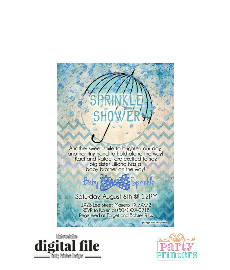 baby sprinkle invitation, baby boy sprinkle invitation, baby shower invites, baby boy shower invitation, printable digital invitation 