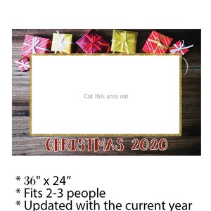 red and gold photo prop frame Christmas, Christmas photo booth prop, Christmas photo booth frame, Christmas party photo props, selfie frame