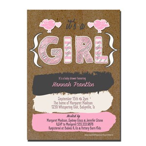 Baby Girl Shower Invitation, Girl Shower Invitation, Printable Digital Invitation, Baby Sprinkle Invitation