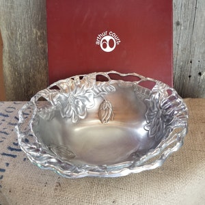 Arthurs Court Magnolia Collectable bowl With Original Box  Metal Serving Bowl