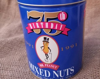 Collectable Planters Peanut 75th Birthday Tin 1991