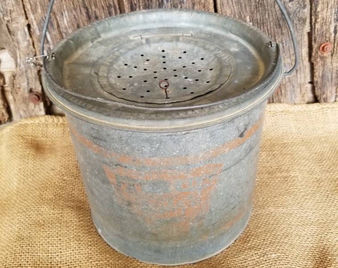 Falls City Minnow Bucket Vintage Fishing Gear Two Piece Minnow Etsy