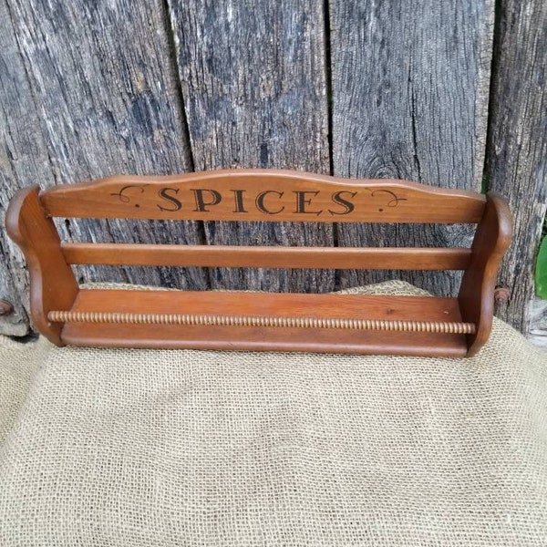 Wood Spice Rack 1970's Style