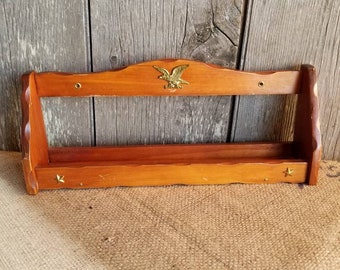 Eagle and Stars Single Shelf Wood Spice Rack