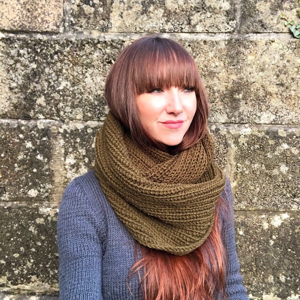 Extra Large luxurious lambswool snood/ Only One Available/Chunky Knit Infinity Scarf/Chunky cowl/Neck warmer/Lambswool snood