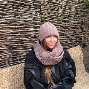 New Collection! Woolly Set/Luxurious woolly hat and snood /One Size/Chunky Knit Woolly Hat/Hand knit hat/Lambswool hat/Beanie hat/Winter hat