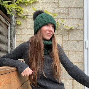 New Collection! Woolly Set/Luxurious woolly hat and snood /One Size/Chunky Knit Woolly Hat/Hand knit hat/Lambswool hat/Beanie hat/Winter hat