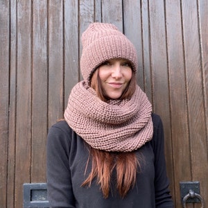 New Collection! Woolly Set/Luxurious woolly hat and snood /One Size/Chunky Knit Woolly Hat/Hand knit hat/Lambswool hat/Beanie hat/Winter hat