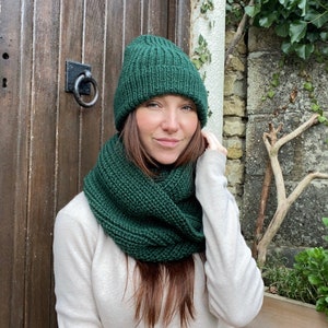 New Collection! Woolly Set/Luxurious woolly hat and snood /One Size/Chunky Knit Woolly Hat/Hand knit hat/Lambswool hat/Beanie hat/Winter hat