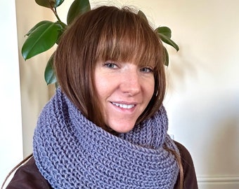 Extra Large luxurious lambswool snood/ Only One Available/One of a kind/Chunky Knit Infinity Scarf/Chunky cowl/Neck warmer/Lambswool snood