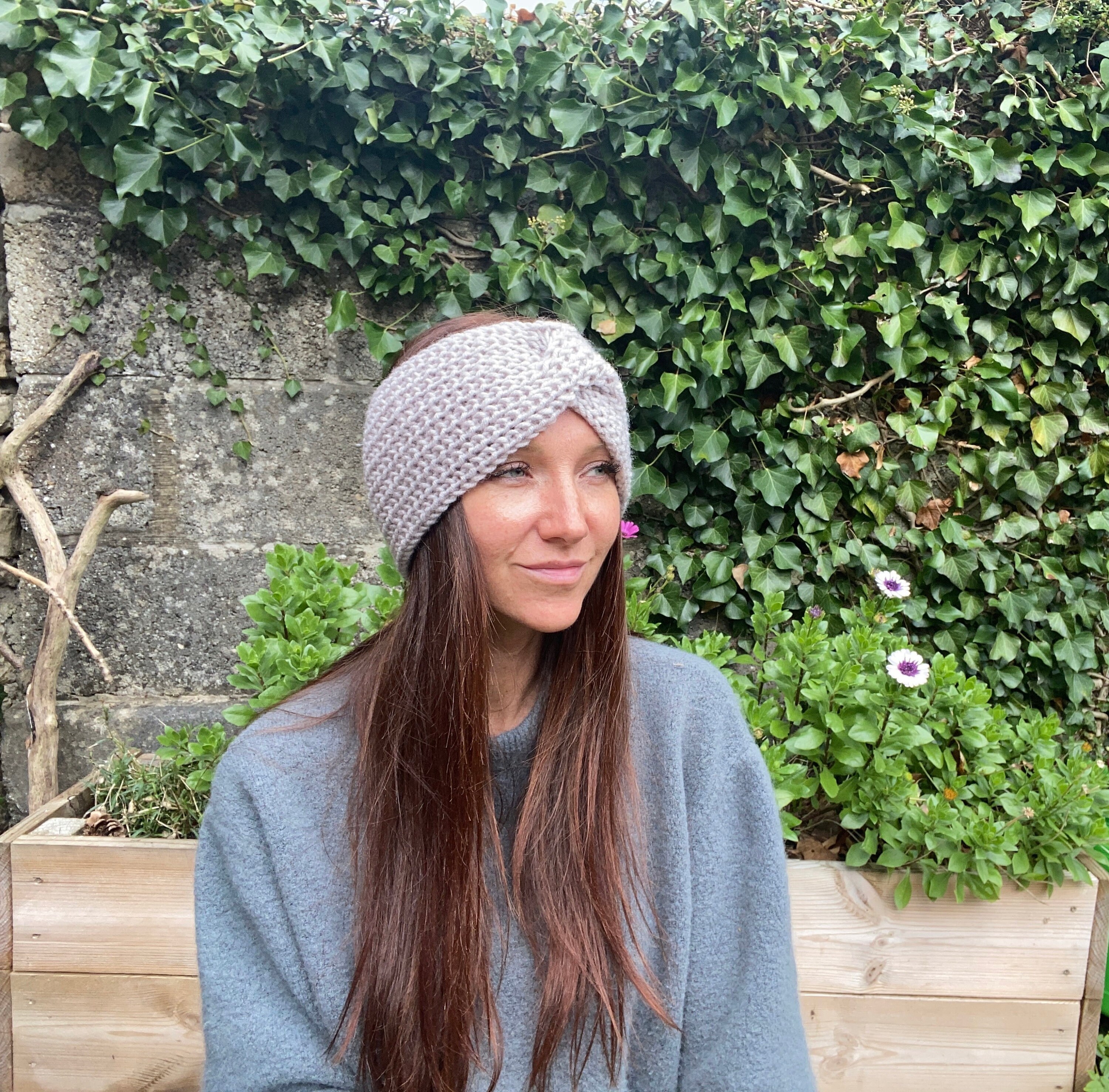Lambswool Hand Crafted Knitted Head Band, Head Babdeu,ear