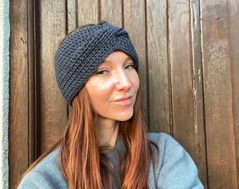 Lambswool Hand Crafted Knitted Head Band, Head Babdeu,Ear Warmer,Ear Muff,Turban.One Size