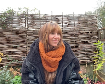 Extra Large luxurious lambswool snood/ Only One Available/Chunky Knit Infinity Scarf/Chunky cowl/Neck warmer/Lambswool snood