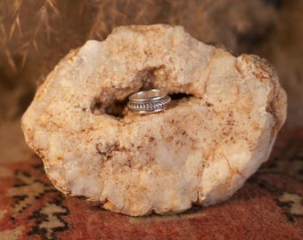 Anillo de plata con cadena