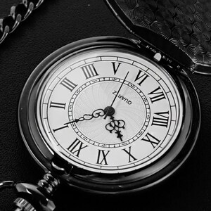 Pocket watch black and white new arrivals