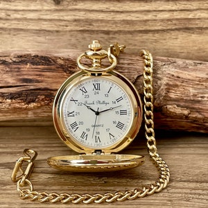 Pocket Watch - Personalized Gold Tone Roman Quartz Pocket Watch