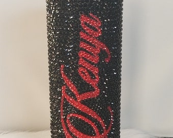 Custom Rhinestone, Bling, Crystal Covered Skinny Stainless Steel Tumbler