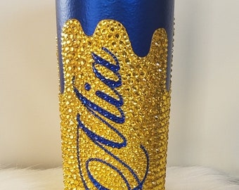 Custom Rhinestone, Bling, Crystal Covered stainless steel tumbler (Drip style)