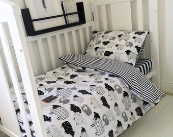 BEDDING LOVED BY KIDS. NATURAL FABRIC Cot Bed Duvet Cover Duvet Cover