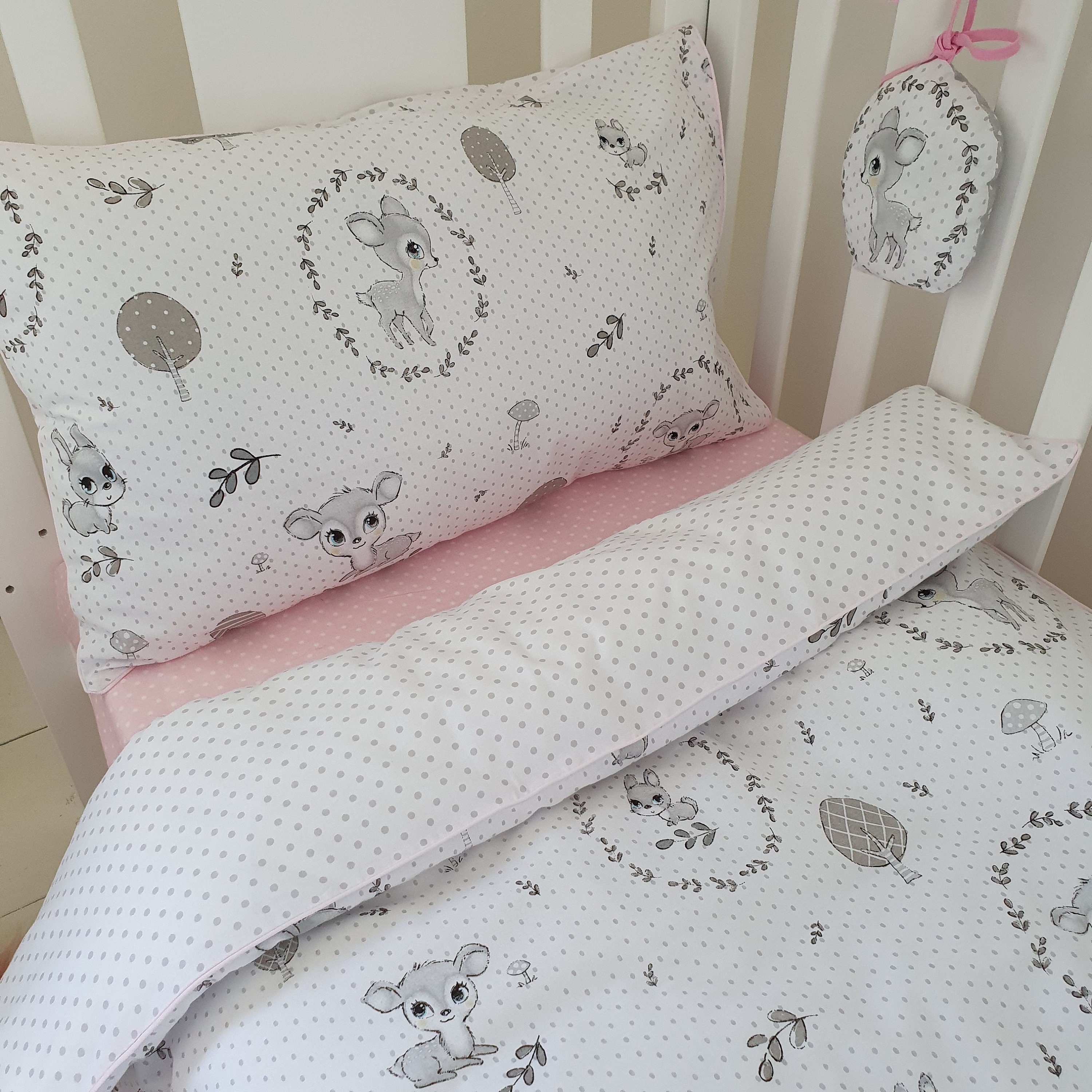 Baby Girl Cot Bedding Set 100 Cotton. My Forest Friends Etsy