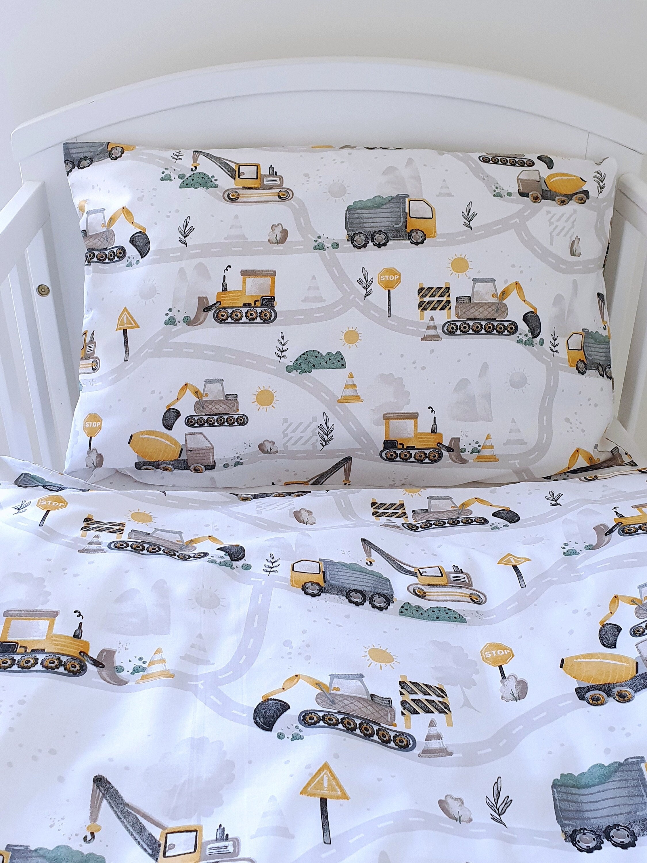 Baby Boy Cot Bedding Diggers Duvet Cover Set Fitted Sheet Baby Bedding Toddler Meadow Bedding Children Room Decor Pure Cotton Etsy