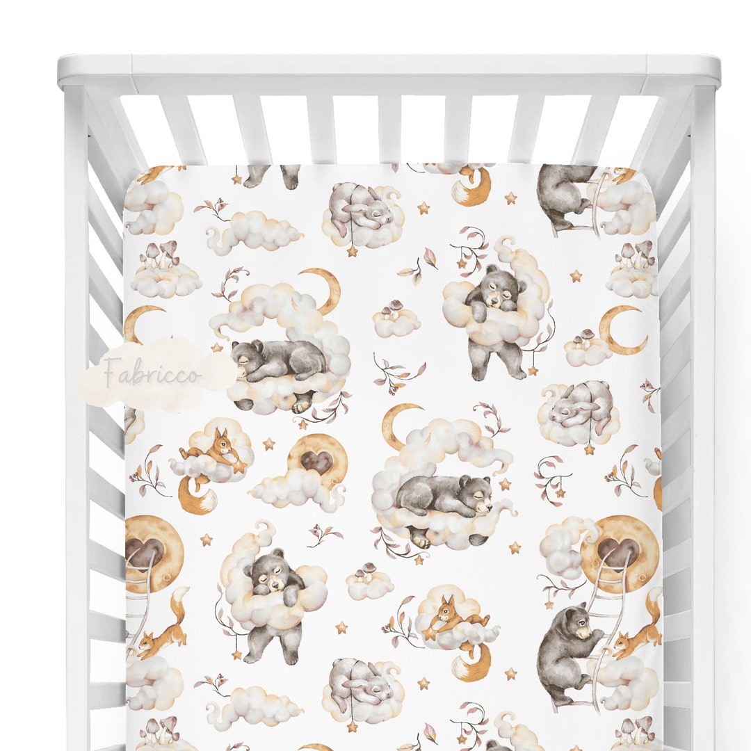 Baby Boy Cotbedfittedsheet100 Cotton Little Bear and Etsy UK