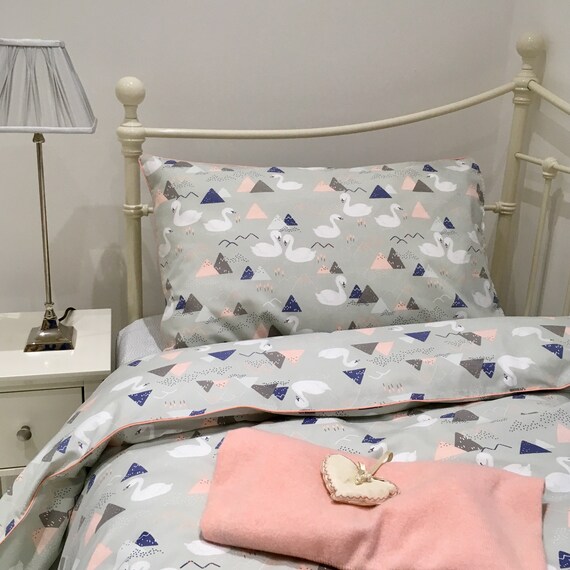 Swan Lake Bedding Pure Cotton Cot Bed Single Duvet Cover Etsy