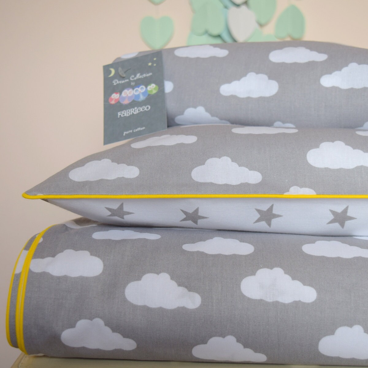 grey star cot bedding