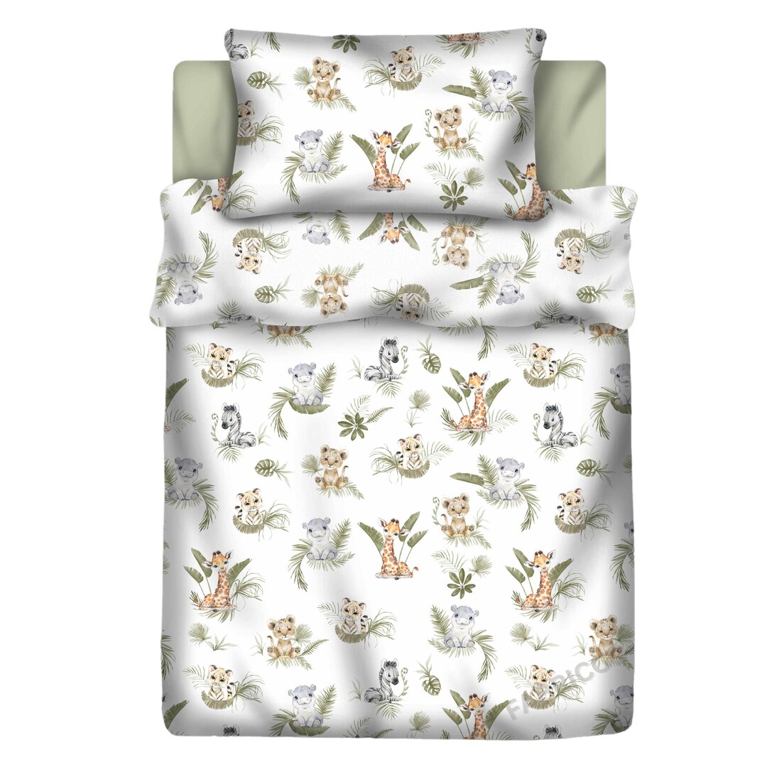 Jungle Safari Duvet Cover Set Fitted Sheet Baby Bedding Etsy UK