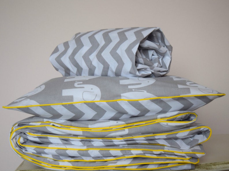 grey cot bed duvet set