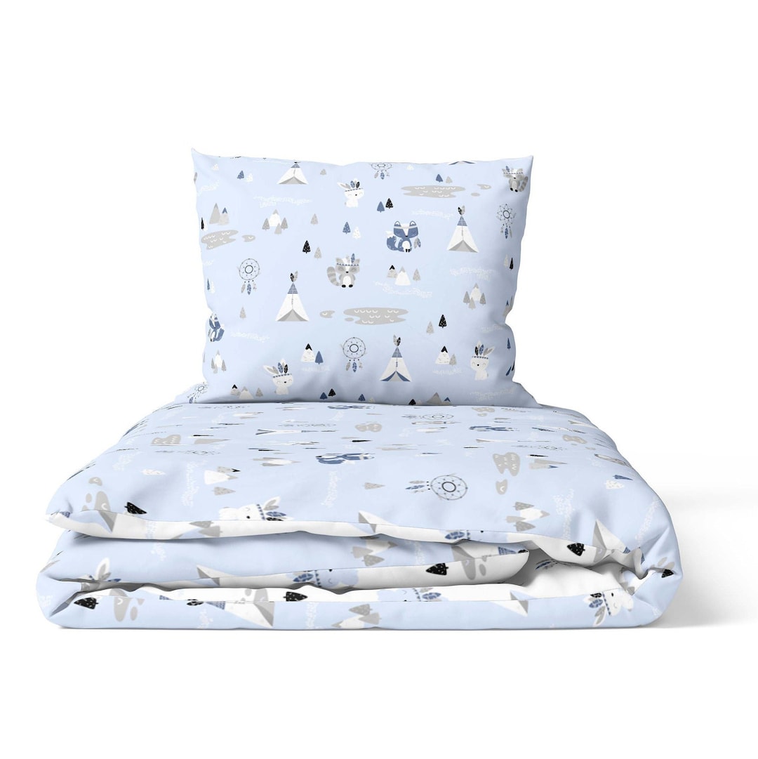 Baby Boy Duvet Cover Set, Fitted Sheet, Baby Bedding, Toddler, Woodland