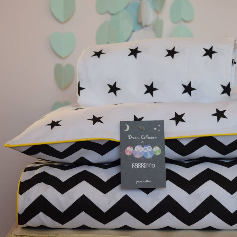 monochrome cot bed bedding