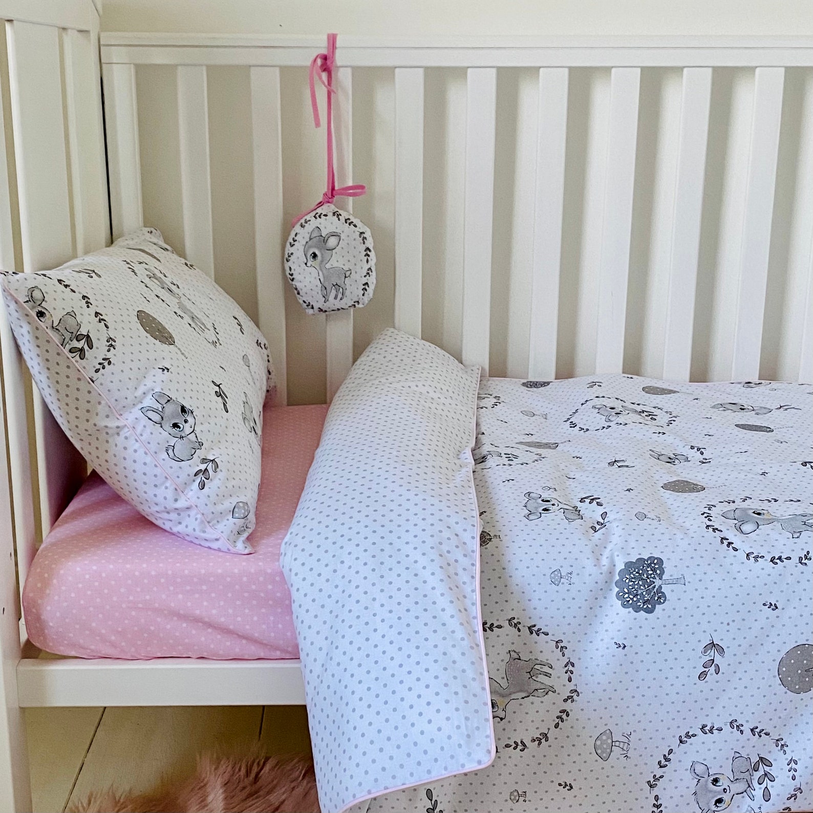 Baby Girl Cot Bedding Set 100 Cotton. My Forest Friends Etsy