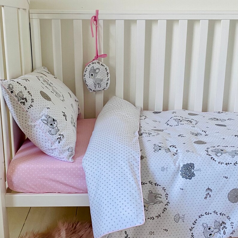 Baby Girl Cot Bedding Set 100 Cotton. My Forest Friends Etsy