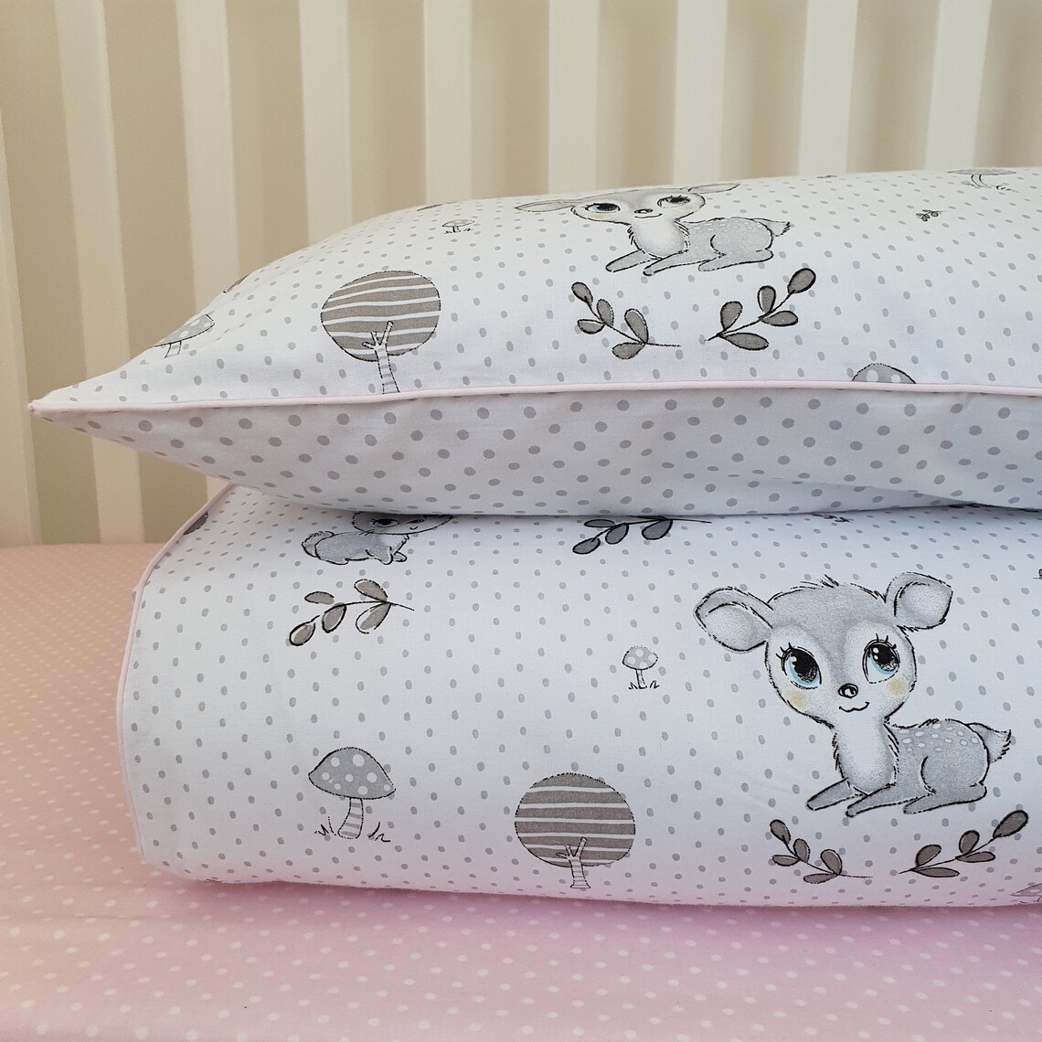 Baby Girl Cot Bedding Set 100 Cotton. My Forest Friends Etsy