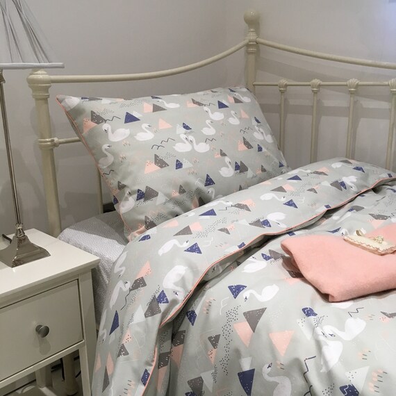 swan cot bed bedding