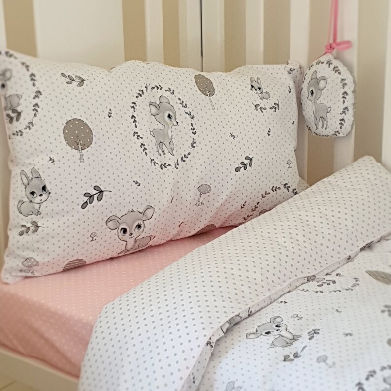 Baby Girl Cot Bedding Set 100 Cotton. My Forest Friends Etsy