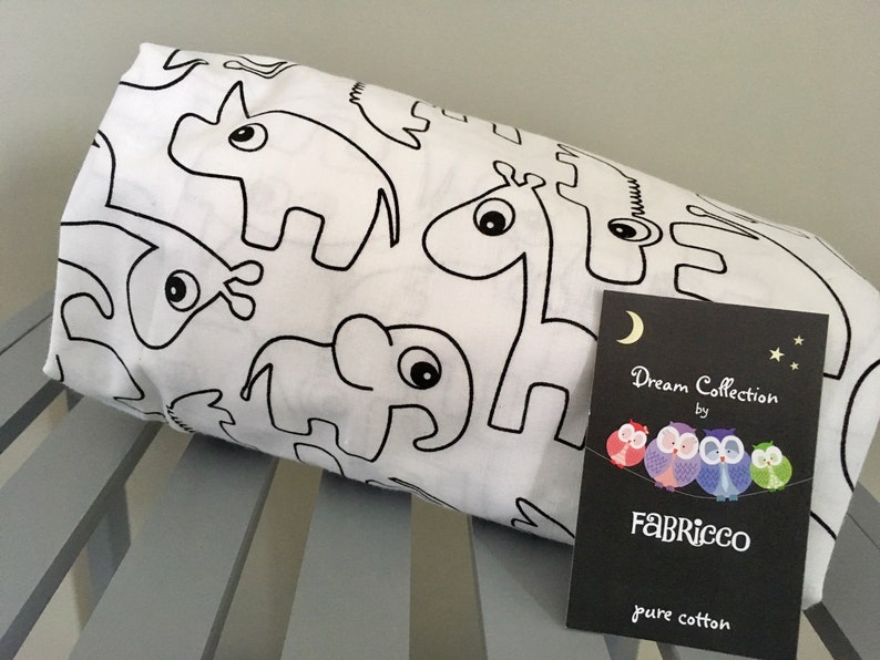 Monochrome Cot and Cotbedfittedsheet100cotton 60 X 120 Etsy UK