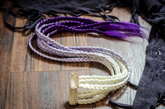 Clip In Hair Extention Transitional Ombre Blonde Purple Etsy