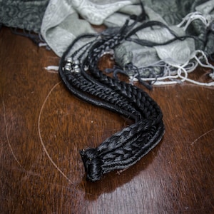 Black clip-in dread/braid extension, temporary hair synthetic braids, hair colour No. 1 (jet black), hair extensions