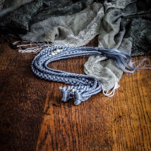 Gray clip-in dread/braid extention, temporary hair extention, colour: Steel
