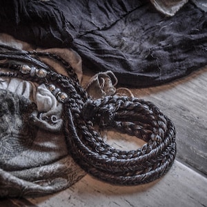 Gray clip-in dread/braid extension, temporary hair extension, dark gray, charcoal colour