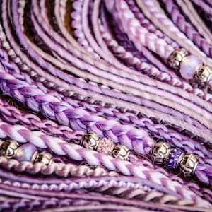 Double ended purple synthetic dreadlocks,  fake dreads 40/20 inches, 48 pieces, full set, hair extensions, temporary locks