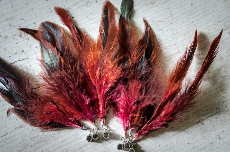 Dread beads with partridge feathers