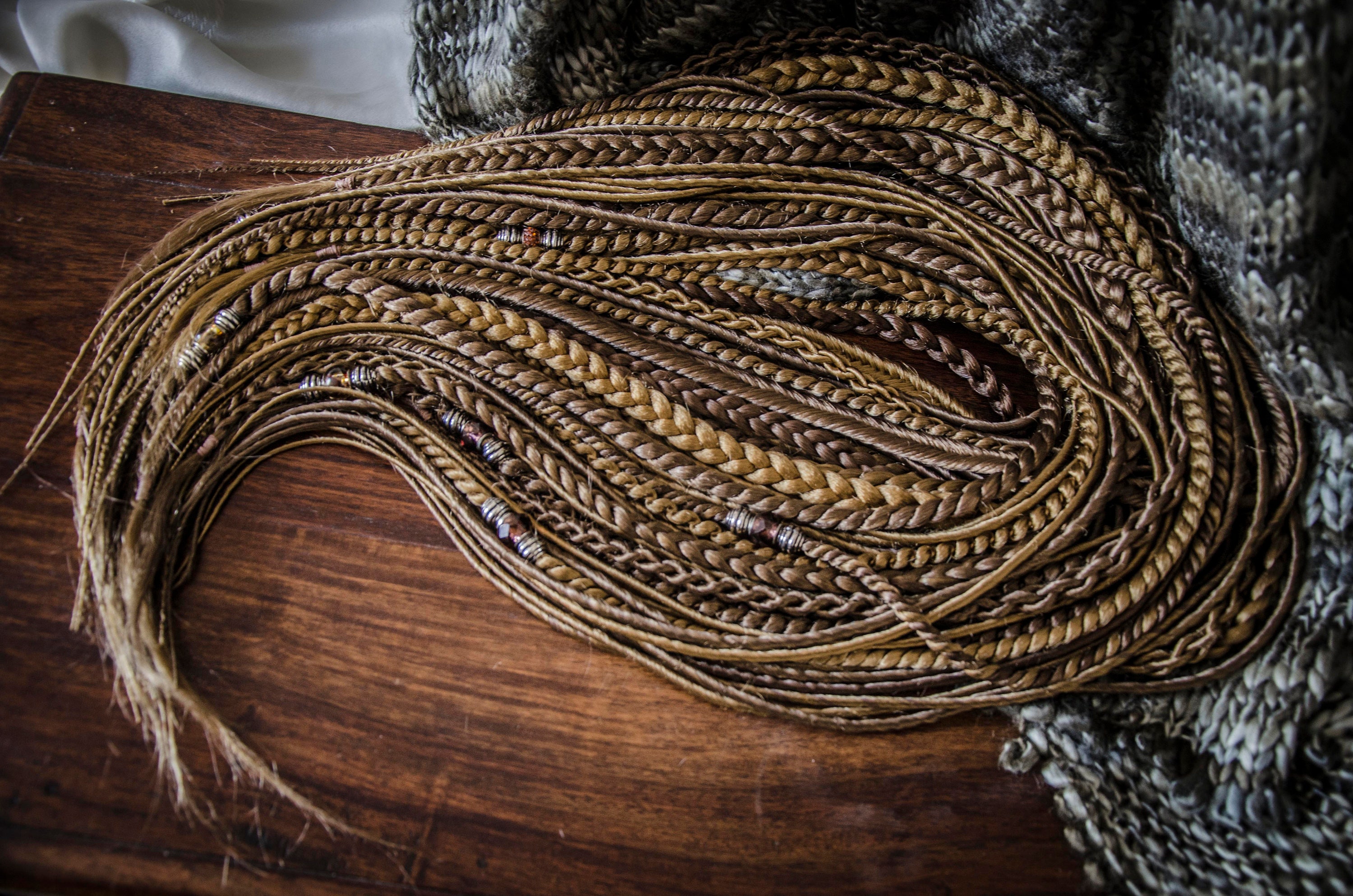 Double Ended Synthetic Dreadlocks 40 (20) Inches, 48 DE Light Brown ...