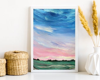 Original painting on paper - landscape of Charente maritime - acrylic - hand painted by Audrey Chal