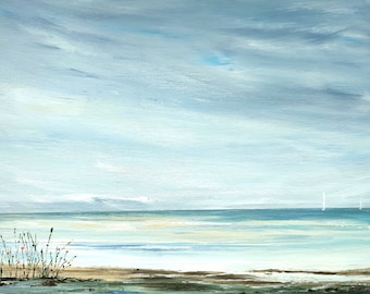 Tableau paysage marin de Charente-Maritime  - artiste peintre Audrey Chal - peinture originale peinte a la main