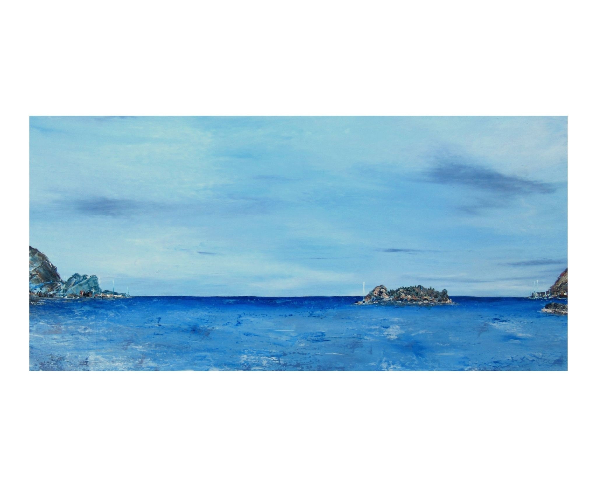 1mx50cm Grand Tableau paysage marin, peinture originale ocean